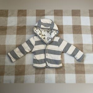 Burt's Bees Baby Organic Cotton Jacket with Bee Print and Stripes Reversible